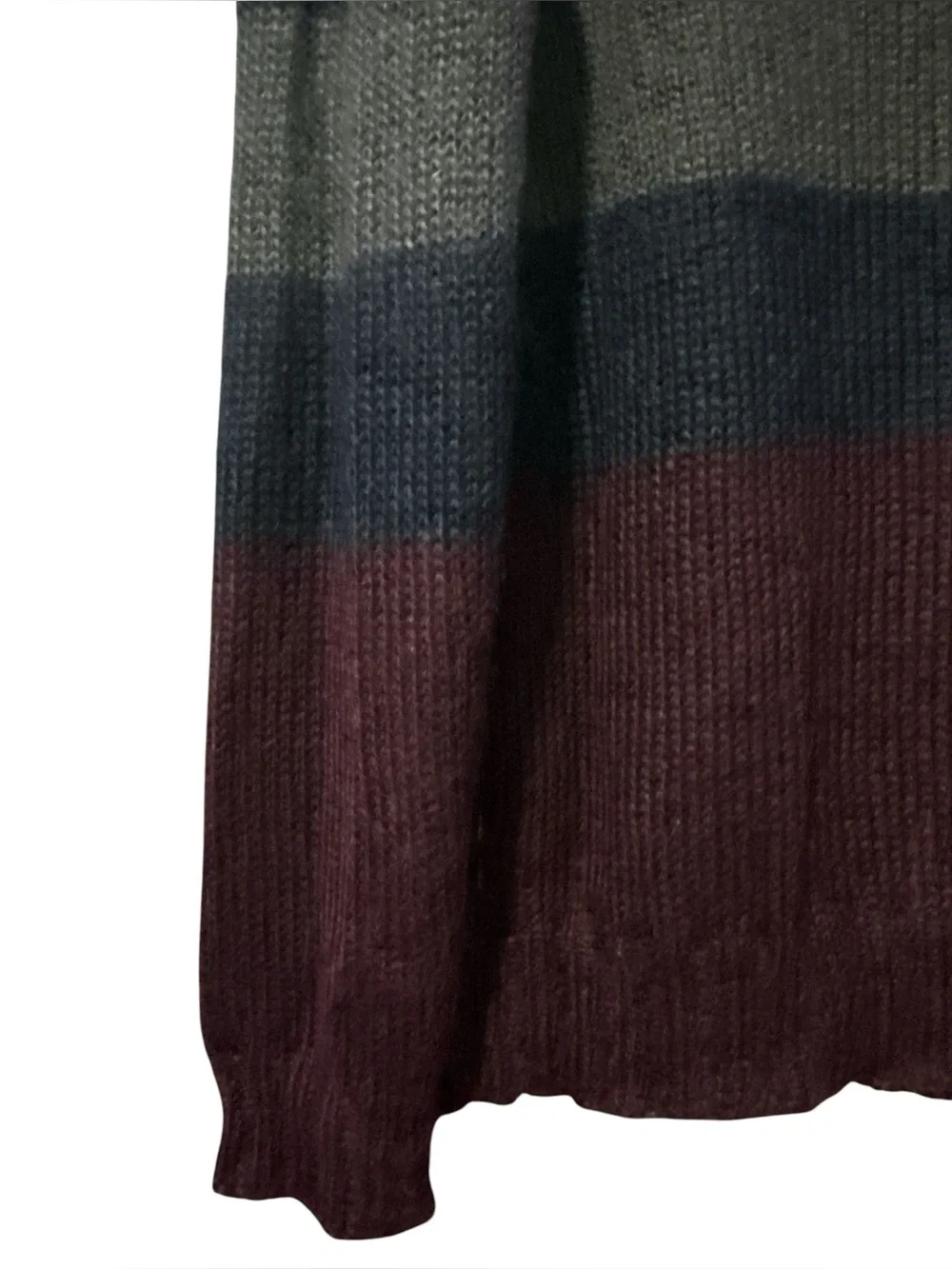 GUCCI Mohair and Silk Striped Sweater M 20” p2p Burgundy Combo $1,600 Retail